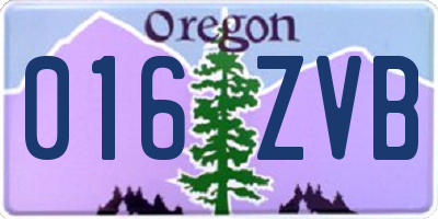 OR license plate 016ZVB