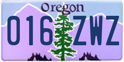 OR license plate 016ZWZ