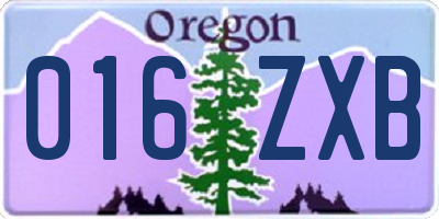 OR license plate 016ZXB