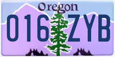 OR license plate 016ZYB