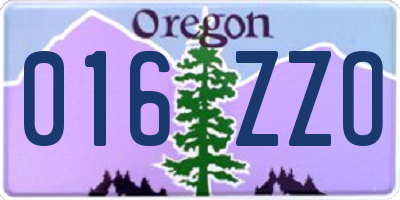 OR license plate 016ZZO