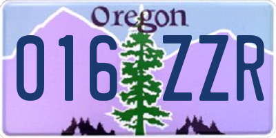 OR license plate 016ZZR