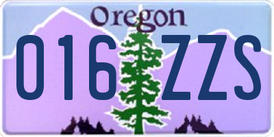 OR license plate 016ZZS