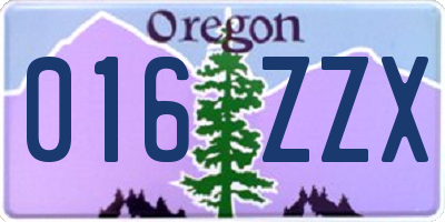 OR license plate 016ZZX