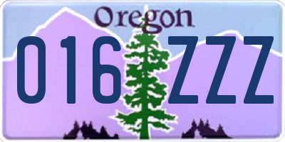 OR license plate 016ZZZ