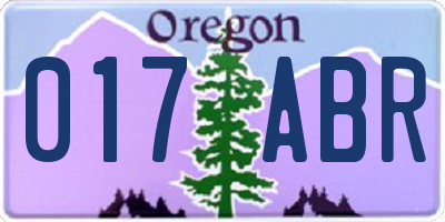OR license plate 017ABR
