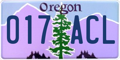 OR license plate 017ACL