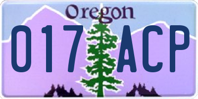 OR license plate 017ACP