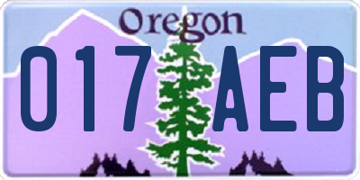 OR license plate 017AEB