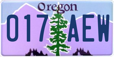 OR license plate 017AEW