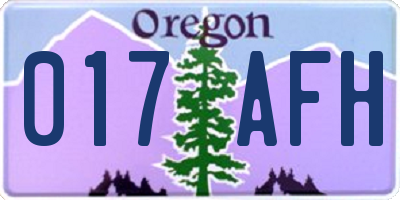OR license plate 017AFH