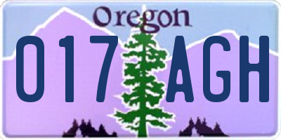 OR license plate 017AGH