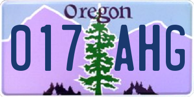 OR license plate 017AHG