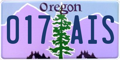 OR license plate 017AIS
