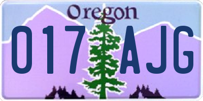 OR license plate 017AJG