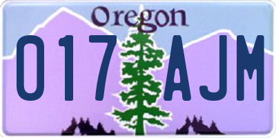 OR license plate 017AJM
