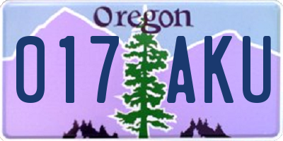 OR license plate 017AKU