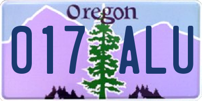 OR license plate 017ALU