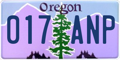 OR license plate 017ANP