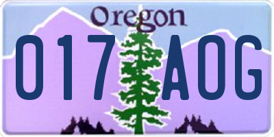 OR license plate 017AOG