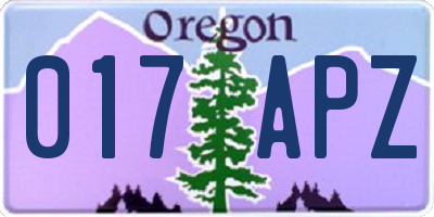 OR license plate 017APZ
