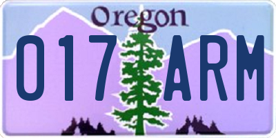 OR license plate 017ARM