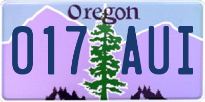 OR license plate 017AUI
