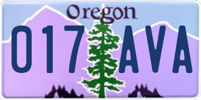 OR license plate 017AVA