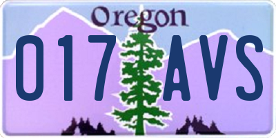 OR license plate 017AVS