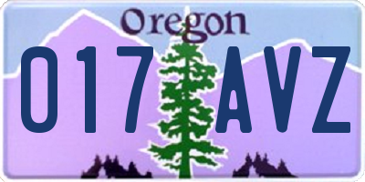 OR license plate 017AVZ