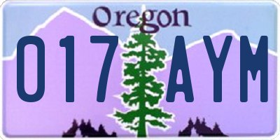OR license plate 017AYM