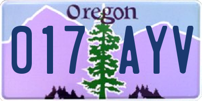 OR license plate 017AYV