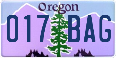 OR license plate 017BAG