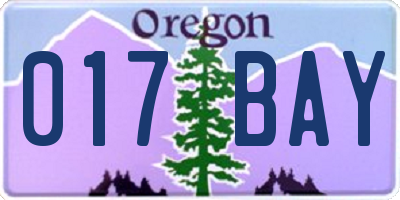 OR license plate 017BAY