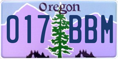 OR license plate 017BBM