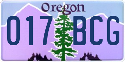 OR license plate 017BCG
