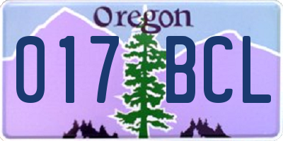 OR license plate 017BCL