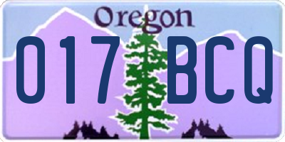 OR license plate 017BCQ