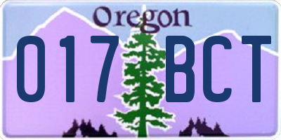 OR license plate 017BCT