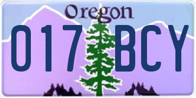 OR license plate 017BCY