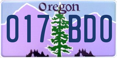 OR license plate 017BDO