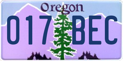 OR license plate 017BEC