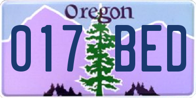 OR license plate 017BED