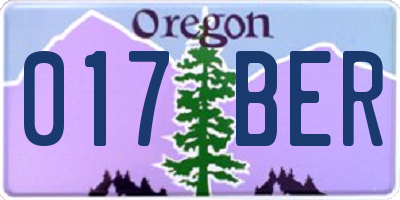 OR license plate 017BER