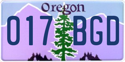 OR license plate 017BGD