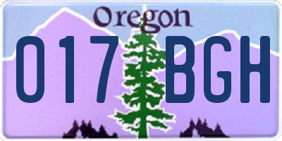 OR license plate 017BGH