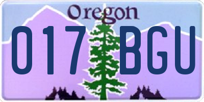 OR license plate 017BGU