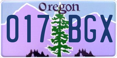 OR license plate 017BGX