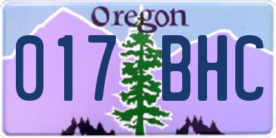 OR license plate 017BHC