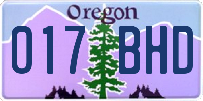 OR license plate 017BHD